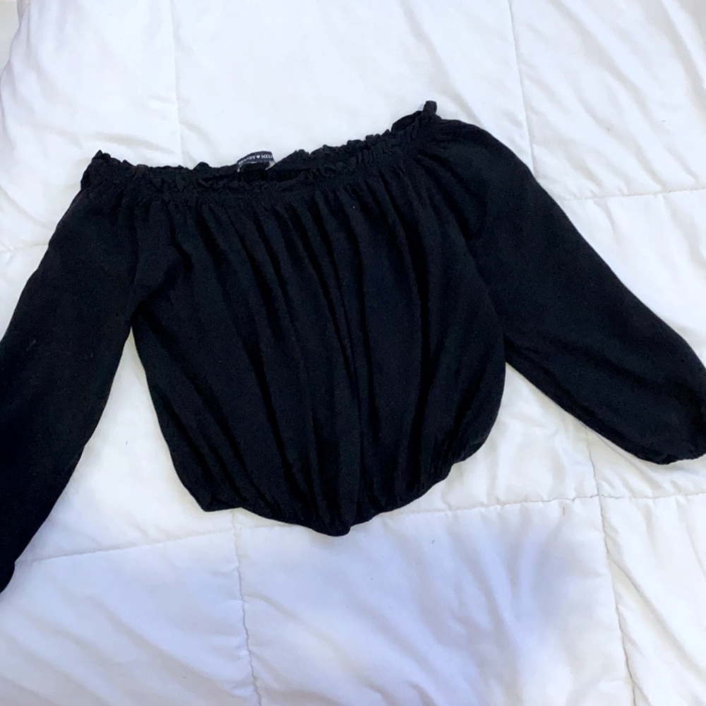 Black off the shoulder top